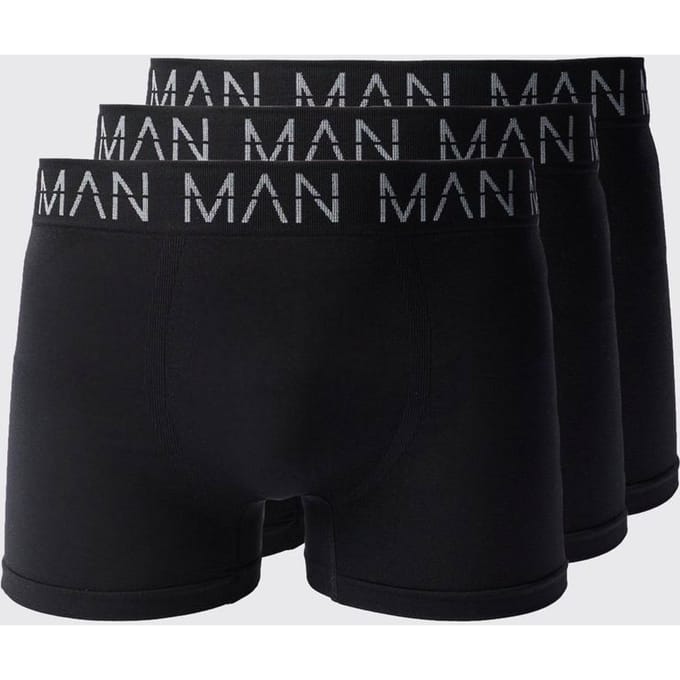Men's Active Naadloze Boxer 3-Pack | Black | Size Medium