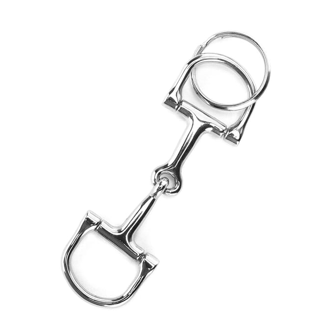 D-vormige Trens Sleutelhanger Duurzame Zilveren DRing ZineAlloy Paard Trens Bits Sleutelhanger white