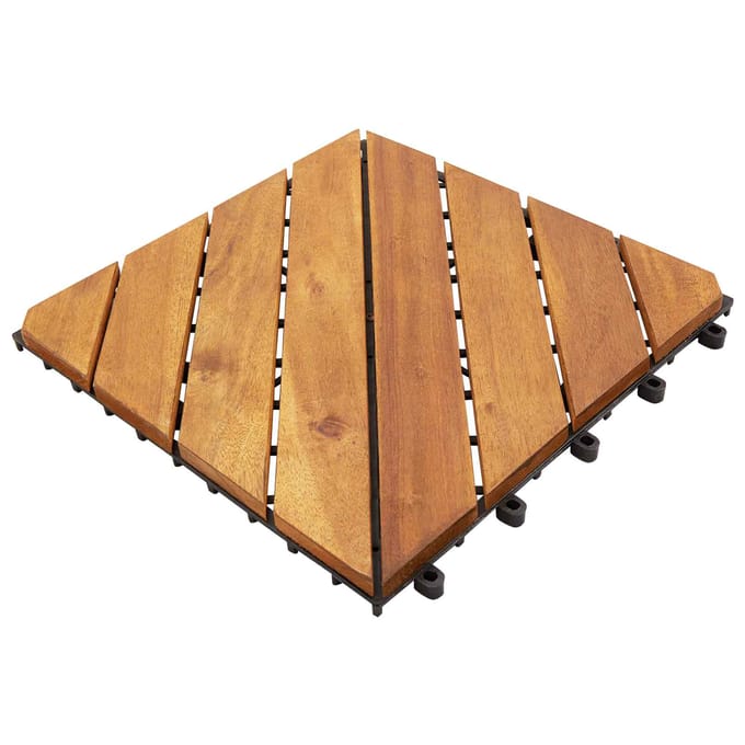 vidaXL - Terras - Tegel - 30 - st - Bruin - 30 - x - 30 - cm - Acaciahout