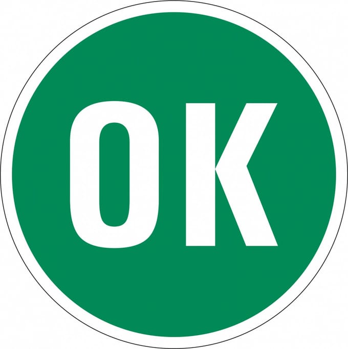 OK controlesticker, op vel 40 mm - 10 per kaart