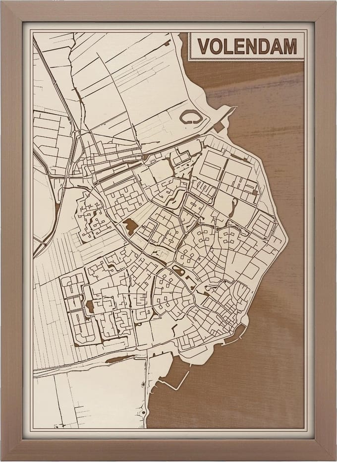 Decoratief Beeld - Houten Van Volendam - Hout - Bekroned - Bruin - 21 X 30 Cm