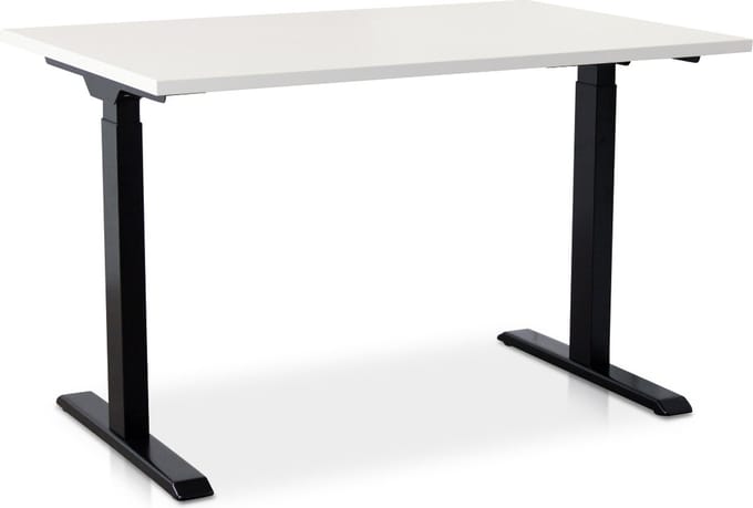 Zit-sta bureau snelslinger verstelbaar - MRC FAST FLEX | 140 x 80 cm | frame zwart - blad wit