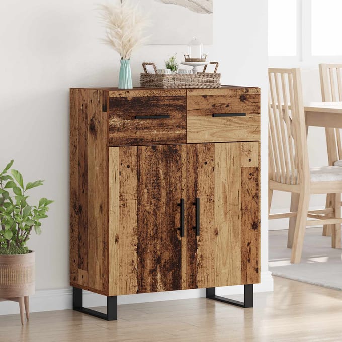 vidaXL Dressoir Oud Hout 69,5 x 34 x 90 cm Bewerkt hout