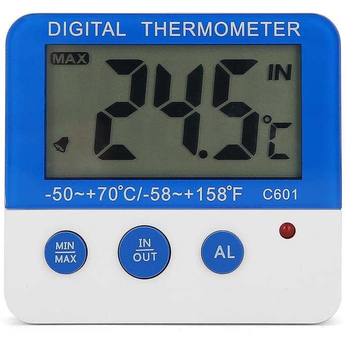 ABS Intérieur Extérieur Grand Affichage LCD Mini Thermomètre Alarme Ferme d'Élevage Compteur de Température Électronique gray