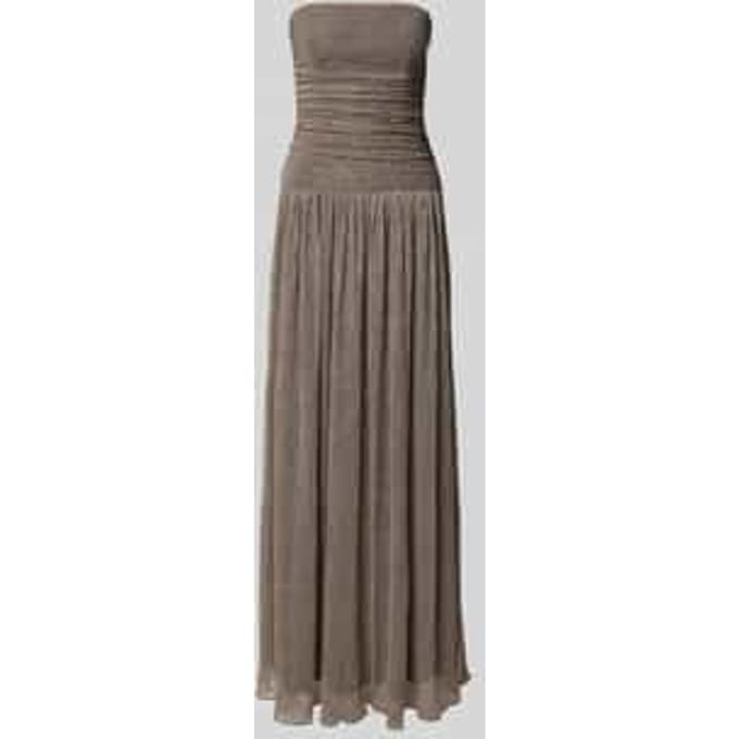 Glanzende off-shoulderjurk met draperieën