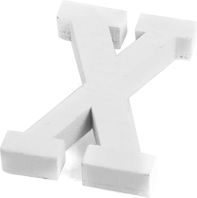 ARTYFETES - Kleine letter x van wit hout 5 cm bruiloftsdecoratie