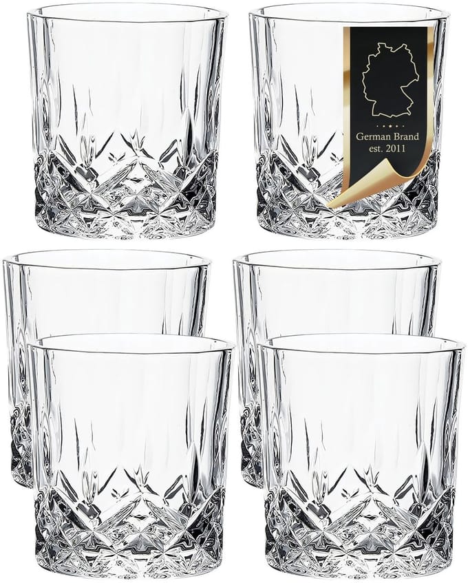 Intirilife drinkglas - 6-pack kristalglas - 200ml, edel glas, glaskunst