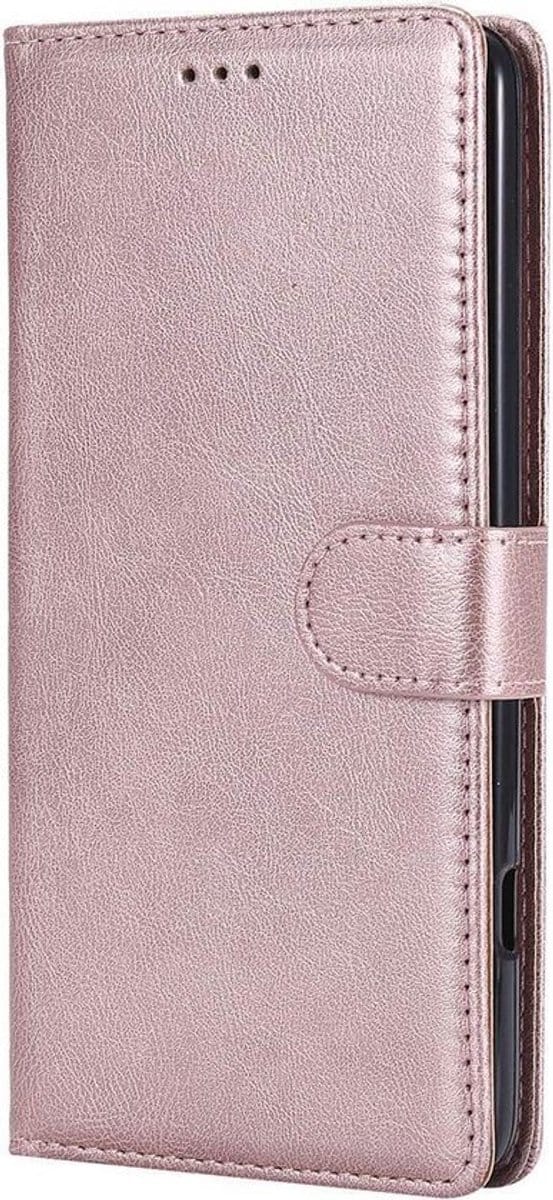 HB Hoesje Geschikt voor Apple iPhone 11 Pro Max - Rosegoud - Luxe Kunstlederen Portemonnee Book Case