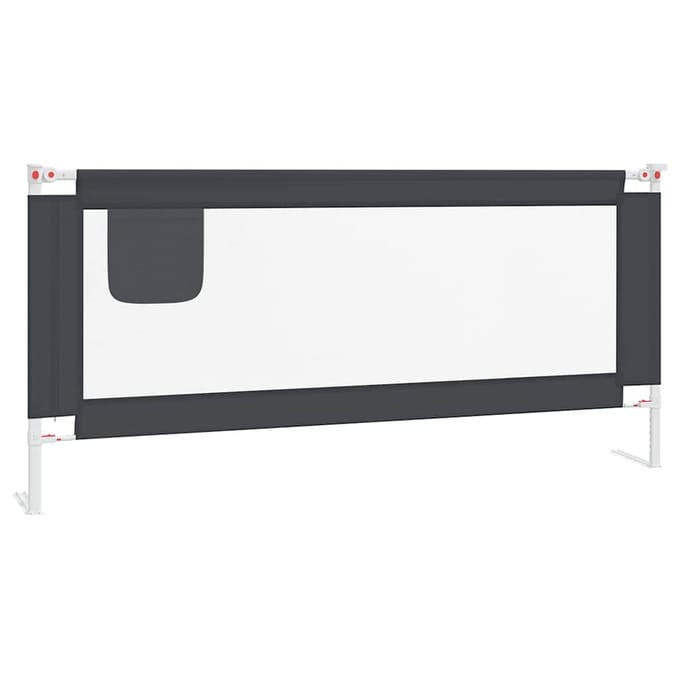 Barrière de Sécurité pour Lit d'Enfant Gris Foncé 200 x 25 cm Tissu