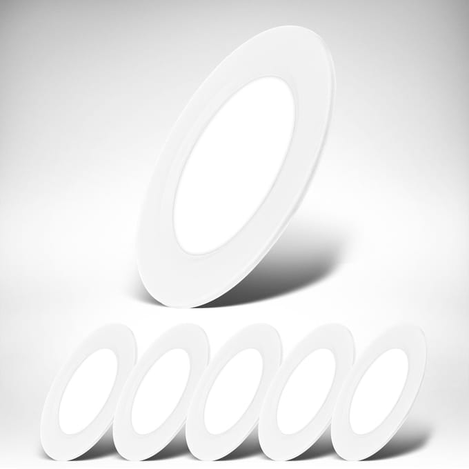 B.K.Licht - LED Inbouwspots - Set van 6 - Plat ontwerp - 12 x 2,8cm - 4.000 K - Wit