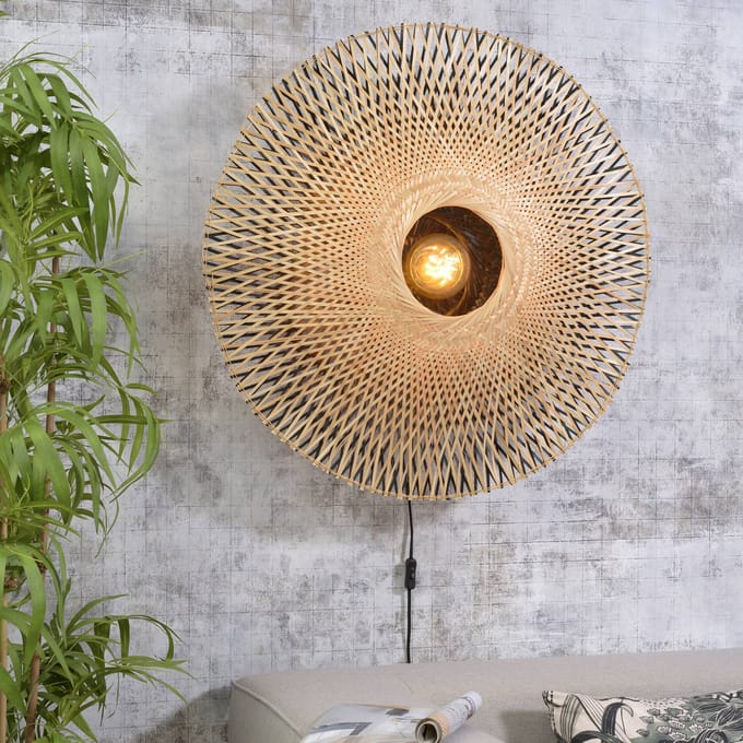 GOOD&MOJO Wandlamp Kalimantan - Bamboe - Ø87cm - Binnen Scandinavisch,Bohemian