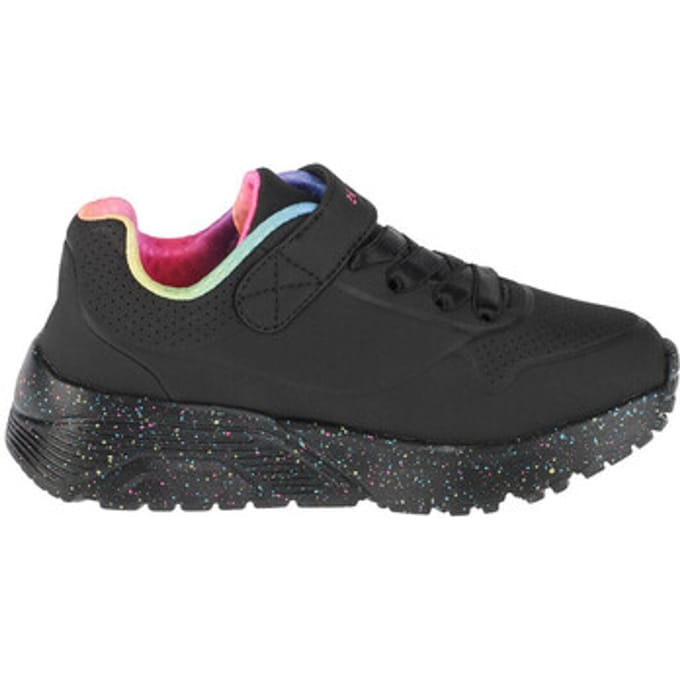 Skechers Uno Lite-Rainbow Specks Meisjes Sneakers - Zwart