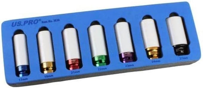 Sets Slagsleuteldoppen 7-Delig 1/2" Drive Voor Velgbescherming 17-27mm