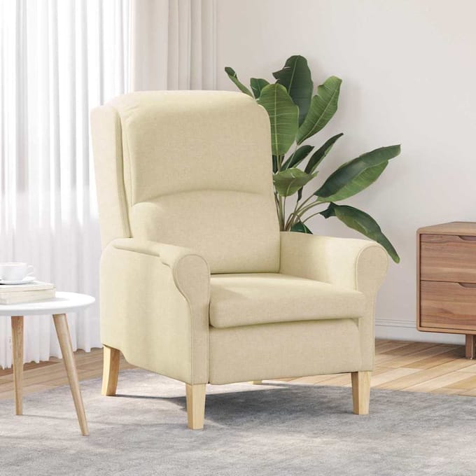 vidaXL - Fauteuil - Crème - Stof