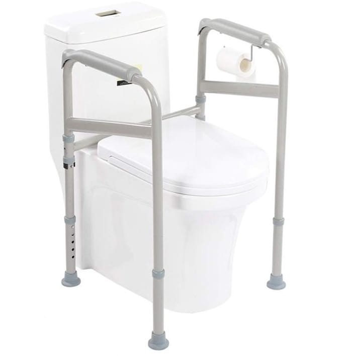 Allecto - Armsteun voor toilet - Veiligheidsleuning - Verstelbaar en