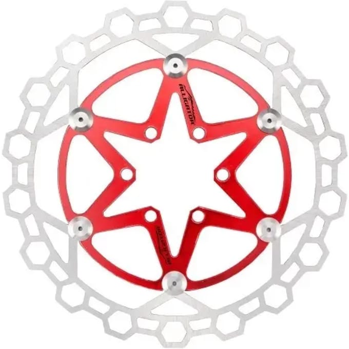 Alligator Diamond 2P Floating Schijfrem rotor, rood/zilver