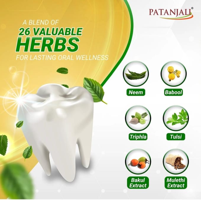 Advanced Patanjali Ayurved Dant Kanti Toothpaste Improved 100 g 6 pcs