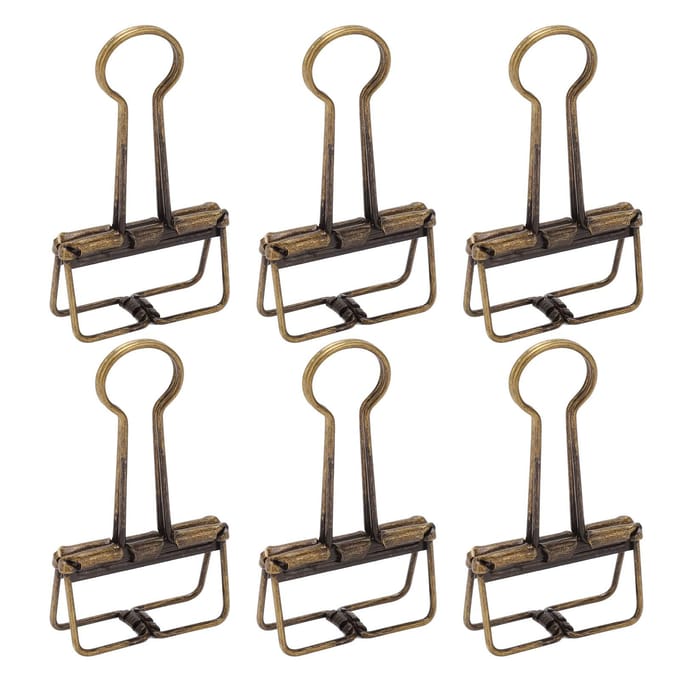 50 Stuks Binderclips 32mm Metaal Sterke Klemkracht Holle Papierklemmen voor Kantoor School brons