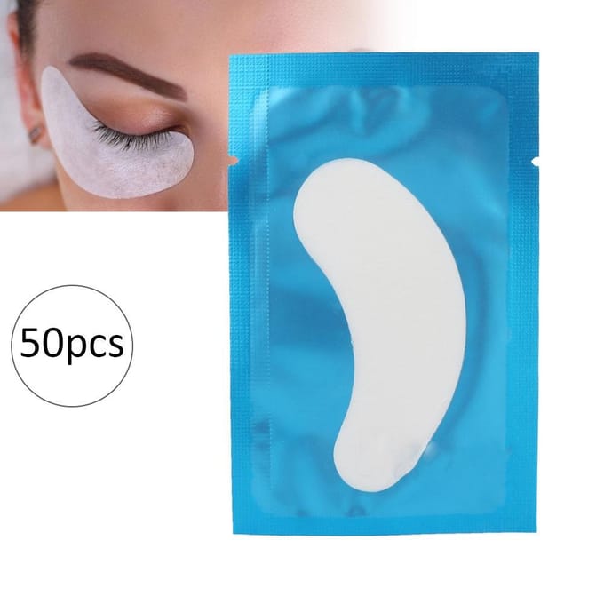 50 pièces Coussin d'isolement pour greffe de cils Maquillage Patch autocollant pour extension de cils (Bleu) bleu
