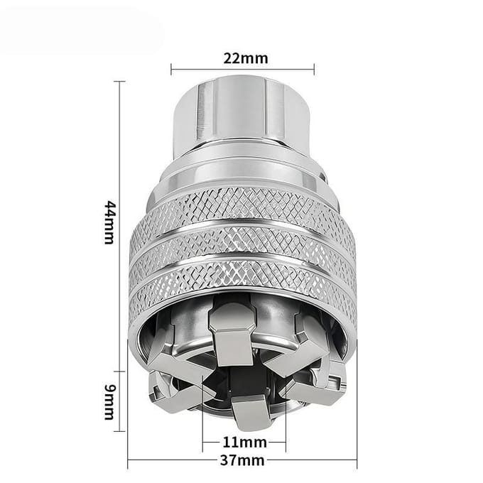 Verstelbare Dopsleutelset Multifunctioneel 3/8  Aandrijving 10-19 mm Verstelbare Zeskant Universele Dop Type 1 gray