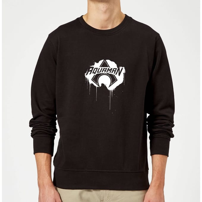 Justice League Graffiti Aquaman Sweatshirt - Black - S