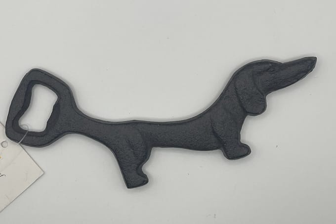 Clayre & Eef Flesopener Hond 17x8 cm Bruin Metaal