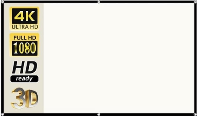Projectiescherm - Draagbaar Scherm - Thuisbioscoop Presentaties - Lichtwerend Canvas - 60 Inch - Wit