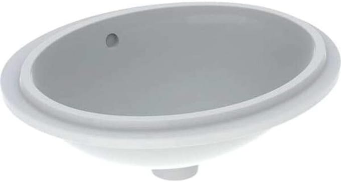 Ovale Onderbouw Wastafel - Badkamer Kom - Stijlvol Sanitair - Met Overloop - 42x33cm - Wit