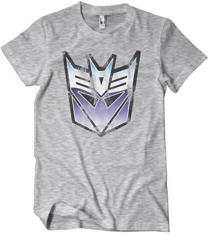 Transformers Distressed Decepticon Shield T-shirt Heathergrey