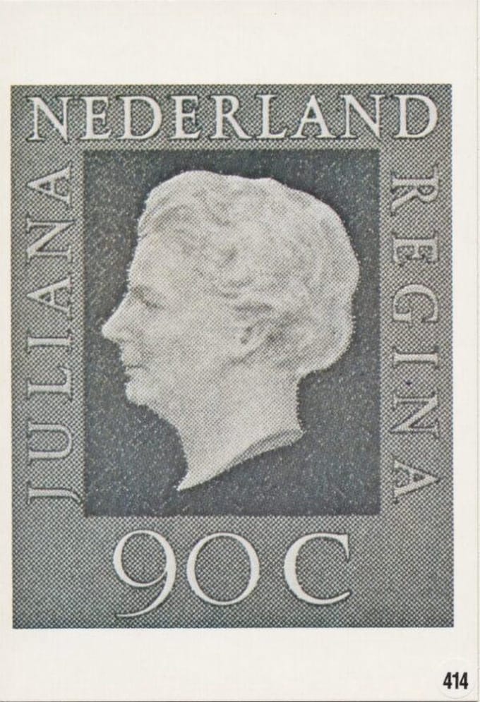 Briefkaart met afbeelding Juliana Regina postzegel