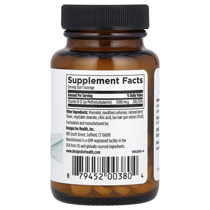 Vitamine B12, 5.000 Mcg, 60 Zuigtabletten
