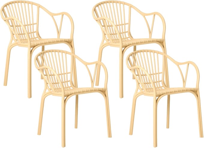 ANDORA - Tuinstoel set van 4 - Beige - Polypropyleen