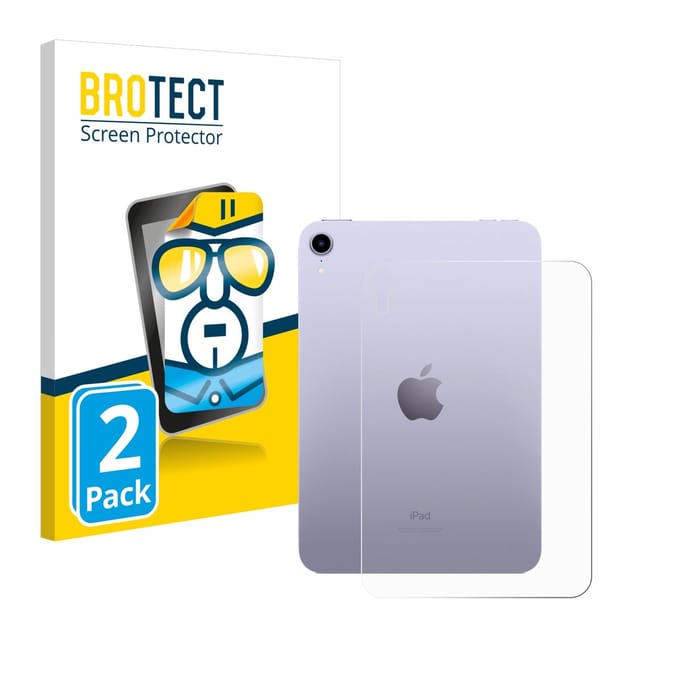 BROTECT - Screenprotector voor Apple iPad Mini 7 2024 (Achterkant) - Folie Beschermfolie transparant 2 Stuks