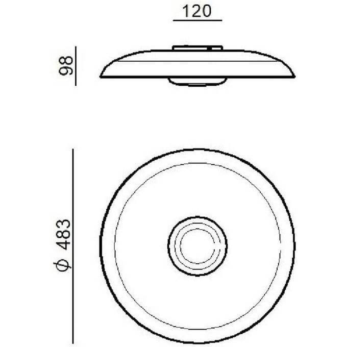 Linea Light LED plafondlamp Basin_P, wit, metaal, Ø 48 cm