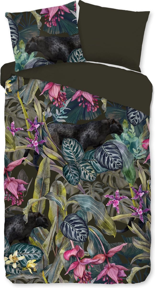 Pure dekbedovertrek bladeren / jungle - 1 persoons 140x200/220 cm - Multi - Microvezel