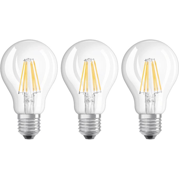 OSRAM LED filament lamp E27 7W, warmwit, set van 3