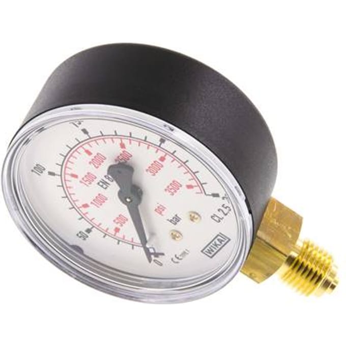 0..250 Bar Manometer Onderaansluiting Kunststof/Messing 63 mm Klasse 2.5