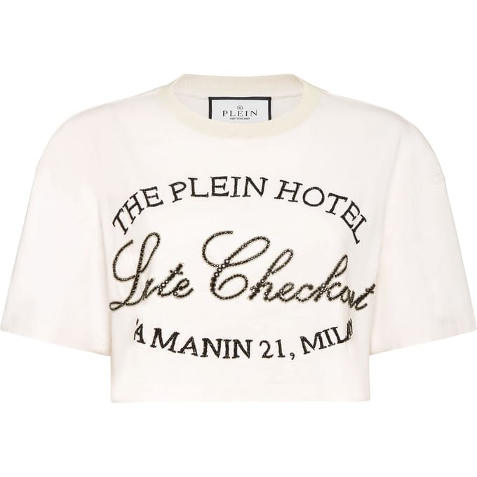 Cropped T-Shirt Late Checkout Crystal