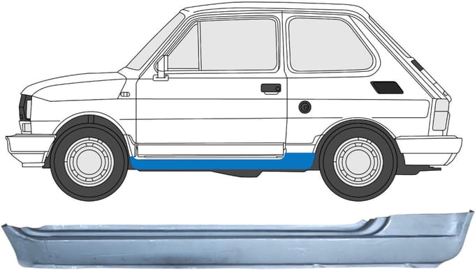 Volledige dorpel voor Fiat 126p 1972-2000 / Links
