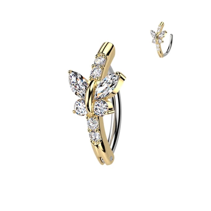 Piercing clicker front vlinder- goud - LMPiercings