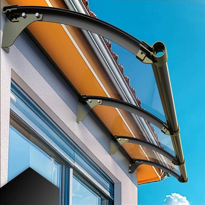 Deur Overkapping - Veranda Luifel - Bescherming Buiten - Massieve Polycarbonaat - 120x160cm - Transparant