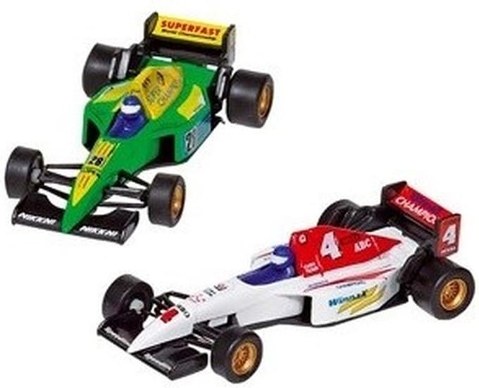 Goki - Raceauto's speelgoed set - 2x stuks - Formule 1 racewagens - van 10 cm - racing - autosport