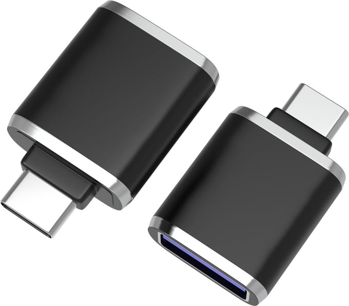 Kavel 2 USB C naar USB 3.0 OTG Adapter geschikt voor Galaxy S22/S21/S20/S10/S9/S8 - Macbook iPad Air 5 Computer