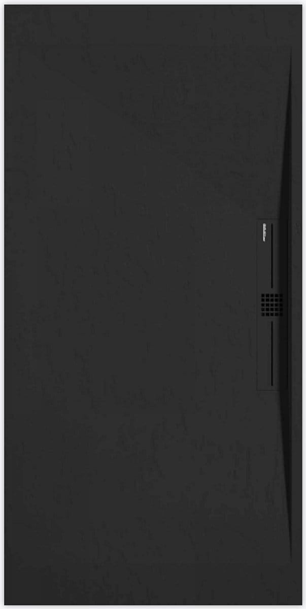 Sanifun douchebak Stone Side Black Slate 1000 x 900 P