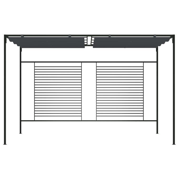 vidaXL - Prieel - met - uittrekbaar - dak - 180 - g/m² - 4x3x2,3 - m - antracietkleurig