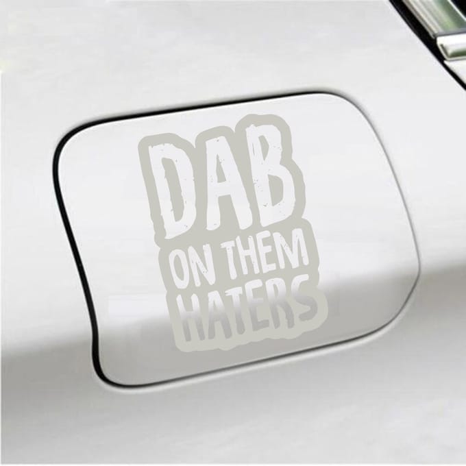 Bumpersticker - Dab On Them Haters - 10 X 14,5 - Zilver