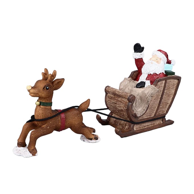 Kerst Aquarium Decoratie Hars Kerstman Rendier Slee Ornament Decoratief Aquarium brown