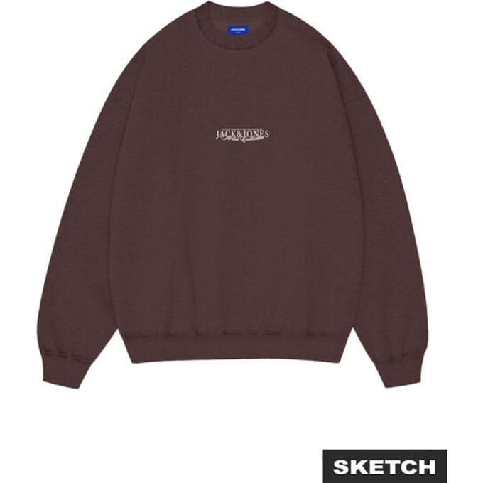 Jack & Jones Jorbleecker aop box sweat crew neck bordeaux