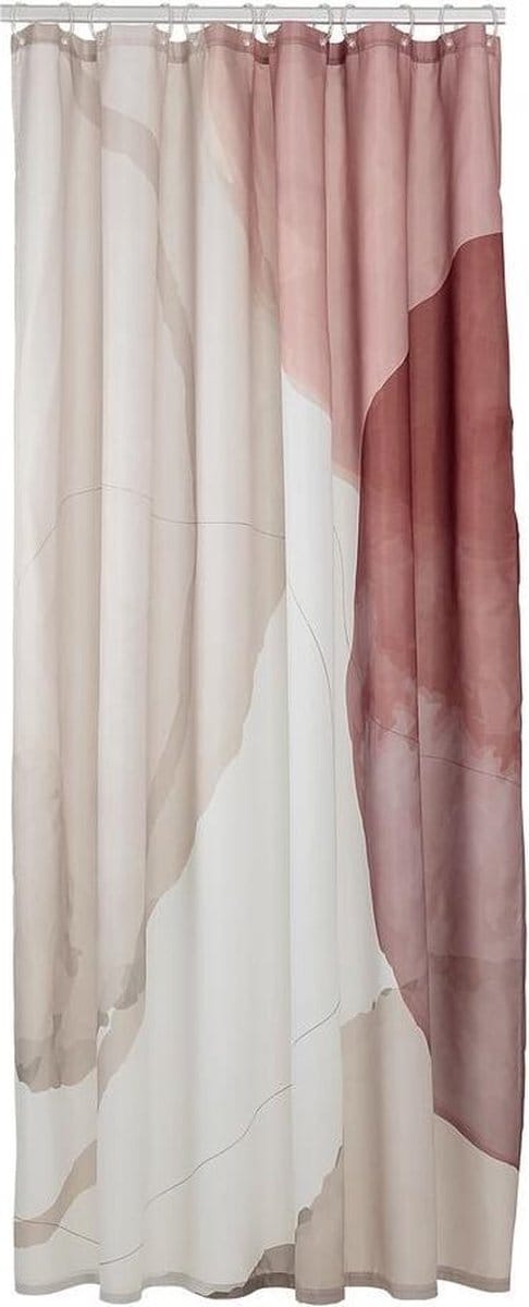 Sealskin Earth - Douchegordijn 180x200 cm - Polyester Donkerroze / Off-white