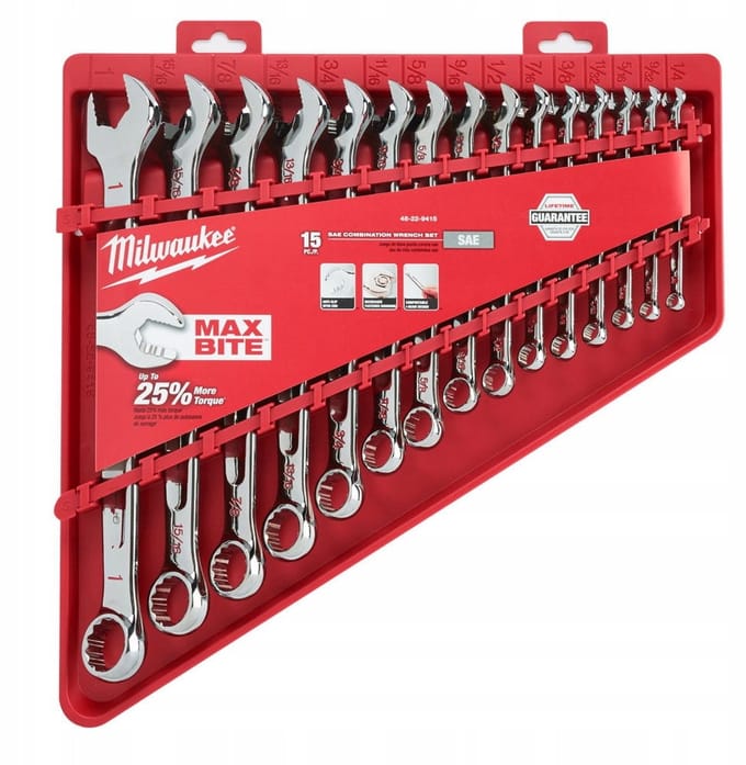 Milwaukee MAX BITE™ Imperial Ringsteeksleutelset met ratel 15- delig - 4932464996